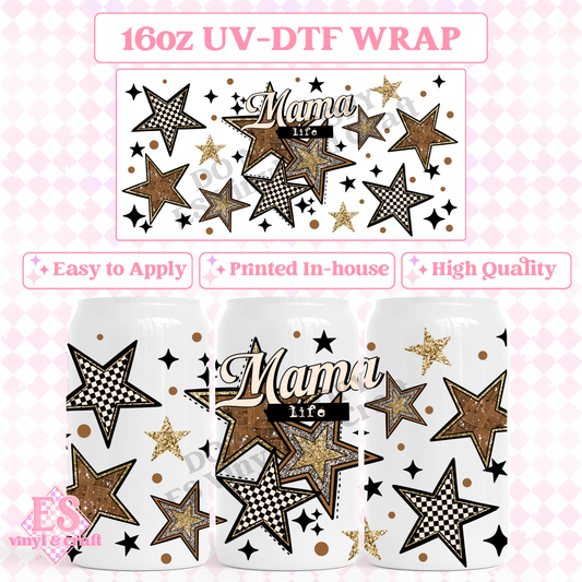 Mama Stars - 16oz Beer Can / Libbey UV-DTF image 0