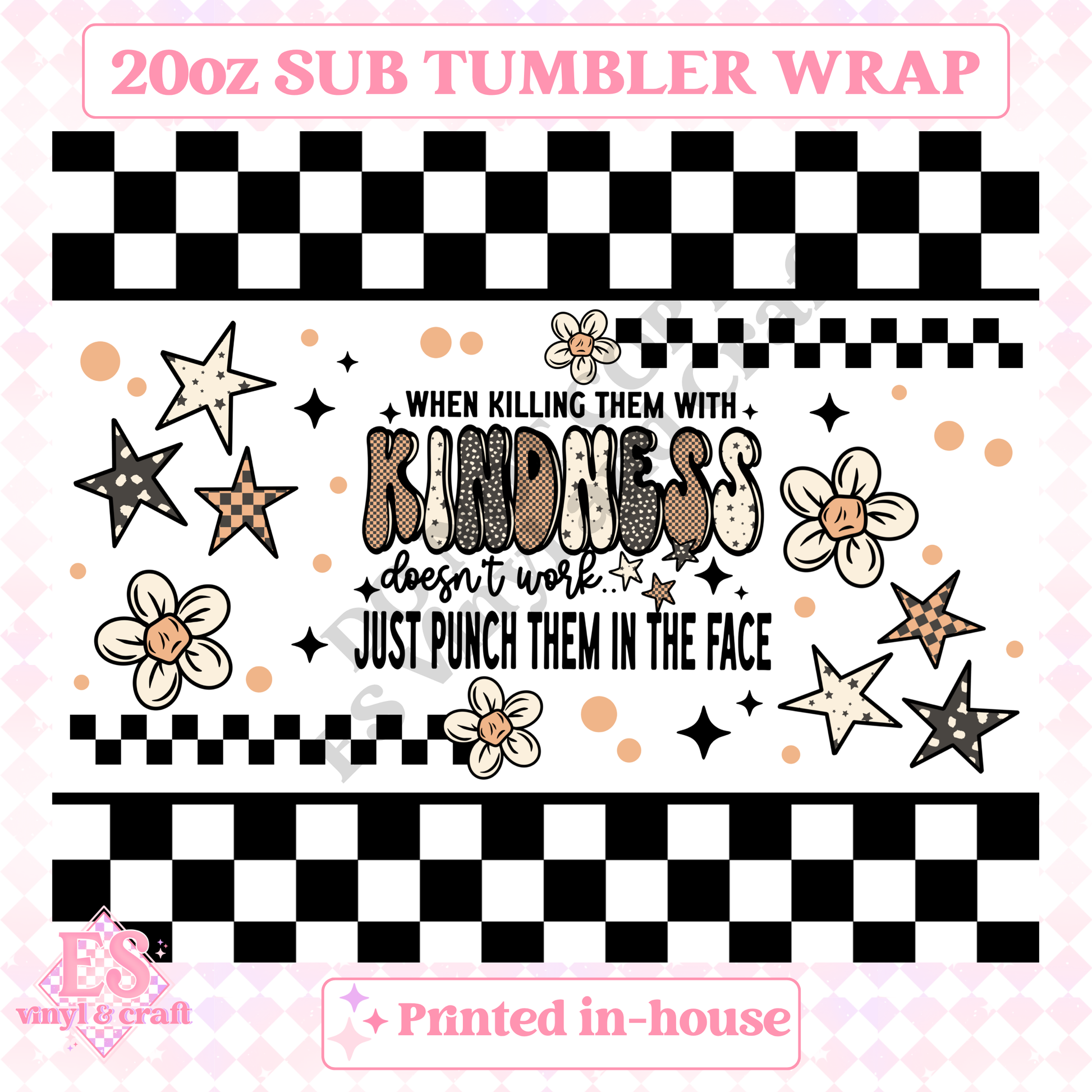 Kindness - Full 20oz Tumbler Sublimation Print image 1