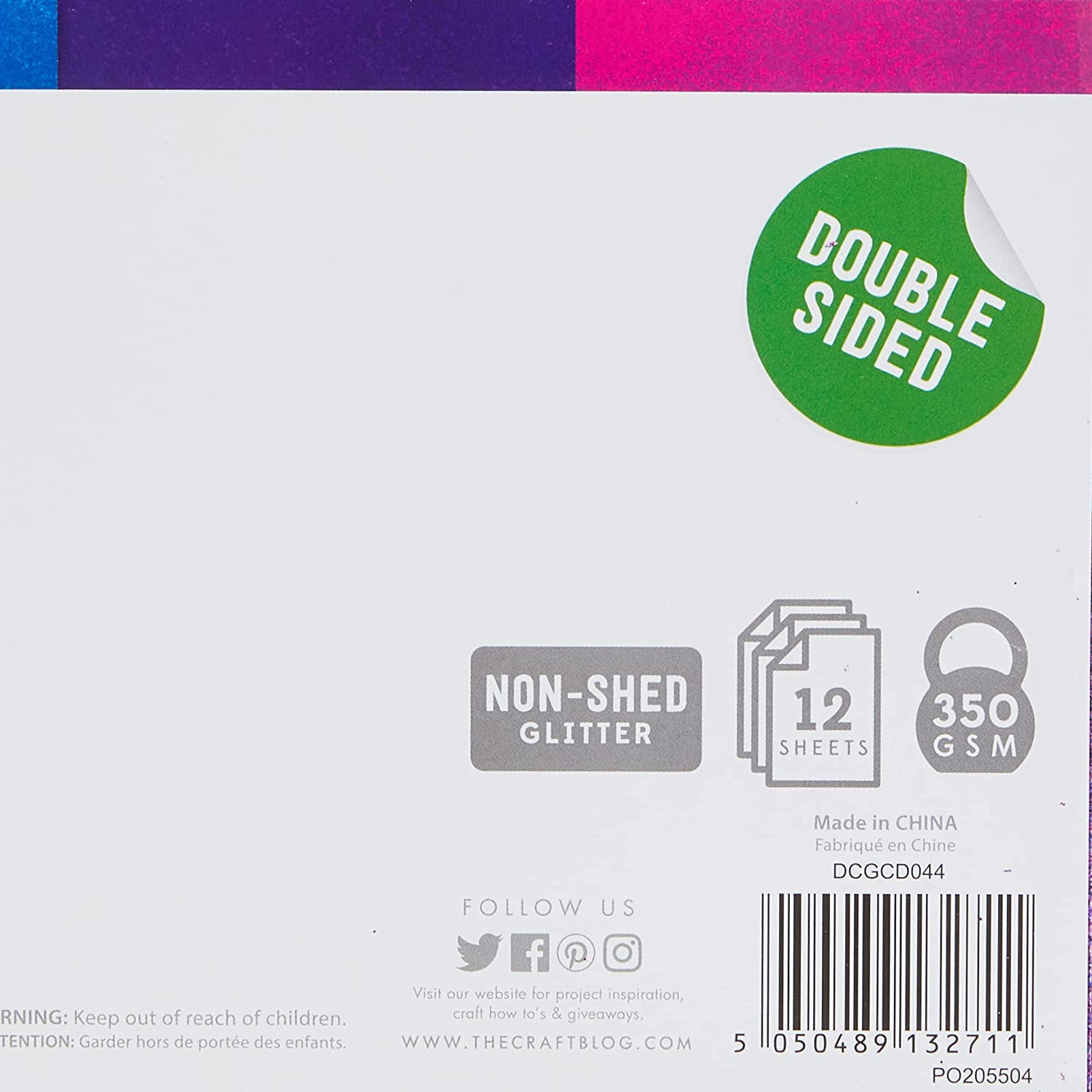 Dovecraft Essentials  12" x 12" Double Sided Glitter Bumper Pack Rainbow image 4
