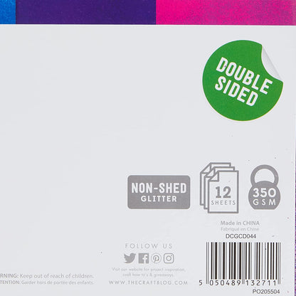 Dovecraft Essentials  12" x 12" Double Sided Glitter Bumper Pack Rainbow image 4