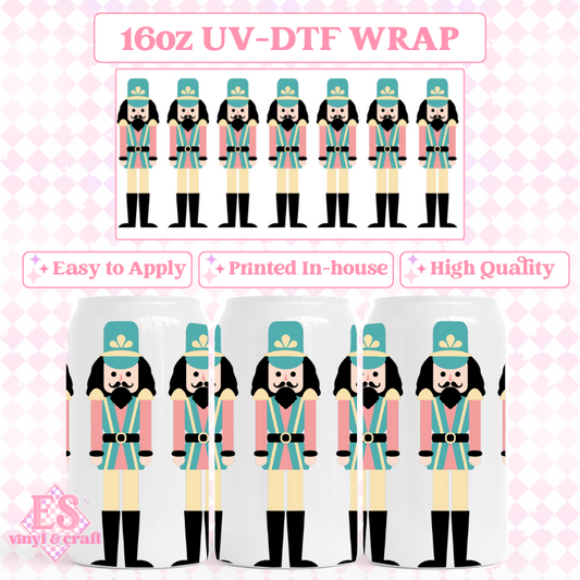 Christmas Nutcracker Toy Soldier - UVDTF 16oz Libbey Can Wrap image 0