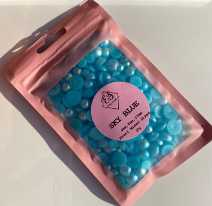 Sky Blue  - Pearl Mix 6mm, 8mm & 10mm image 1