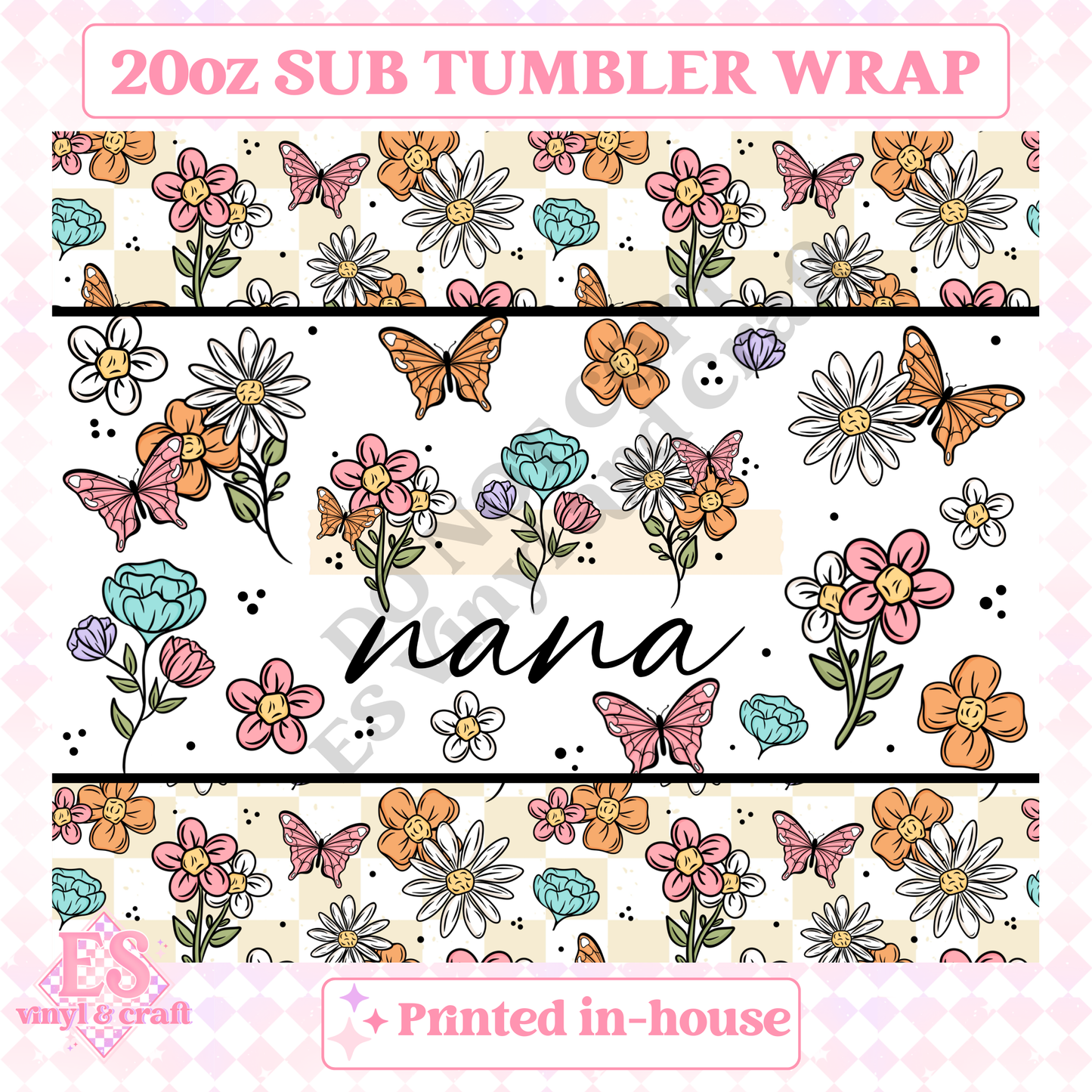 Grandma or Nana - Full 20oz Tumbler Sublimation Print image 3