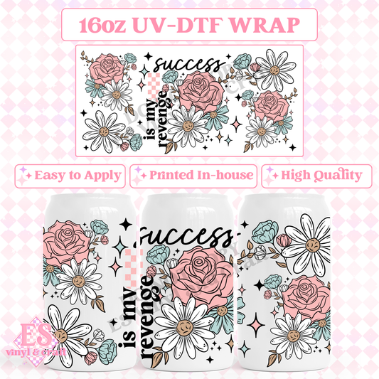 Success is my Revenge - 16oz Beer Can / Libbey UV-DTF Transfer image 0