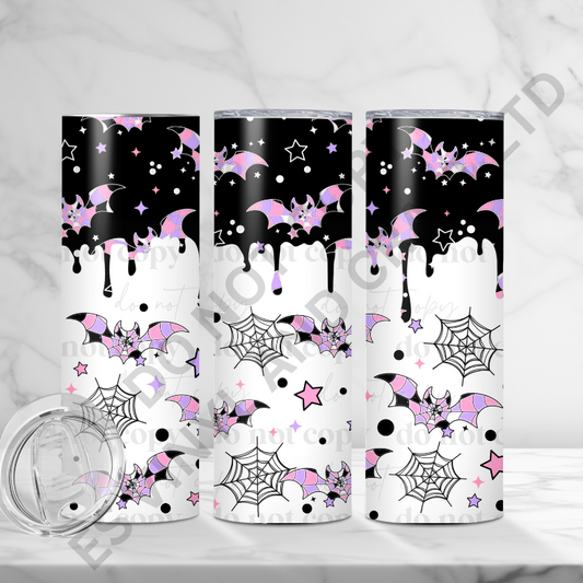 Pink and Purple Bats - Full 20oz Tumbler Sublimation Ready To Print image 0