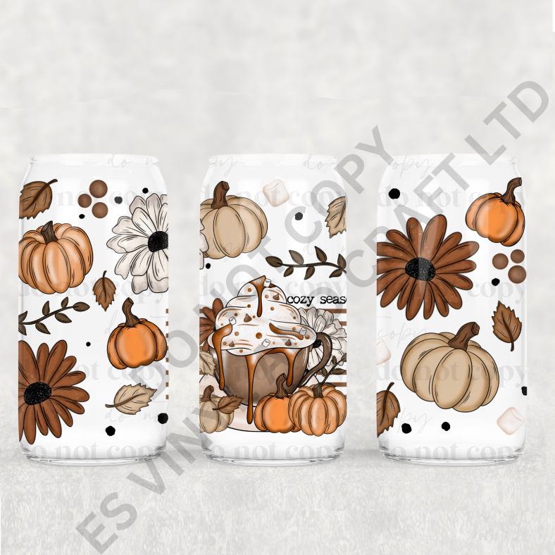 Cozy Season - 16oz Beer Can / Libbey UV-DTF Transfers image 0