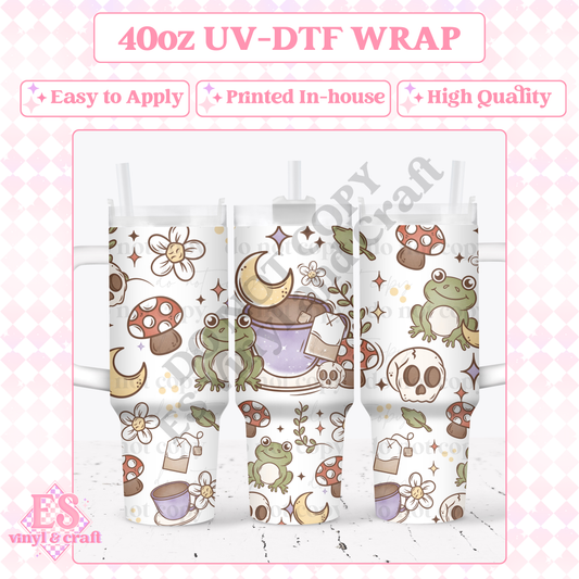 Spring Cottagecore - 40oz Tumbler Wraps - UV-DTF (2 Wraps - Top and Bottom) image 0