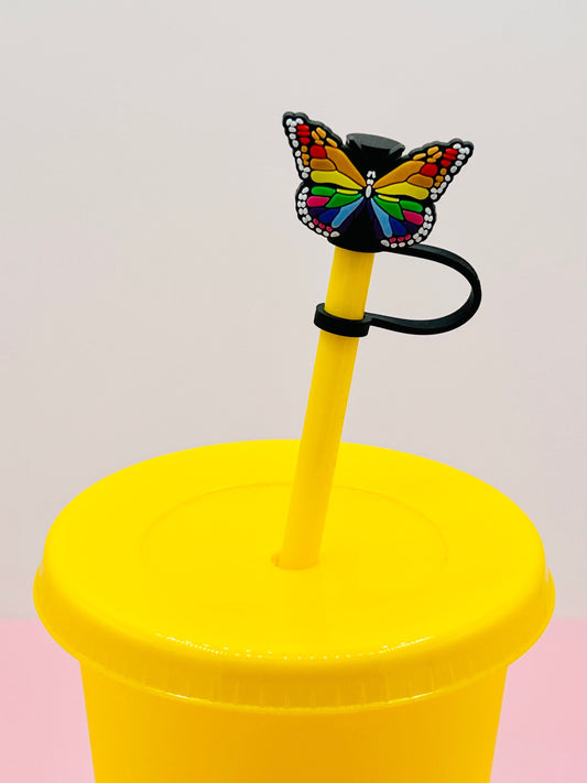 Straw Topper - Rainbow Butterfly image 0