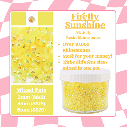 Rhinestone Mixed Pots - AB Jelly Rhinestones (3mm, 4mm, 5mm) 100g image 2