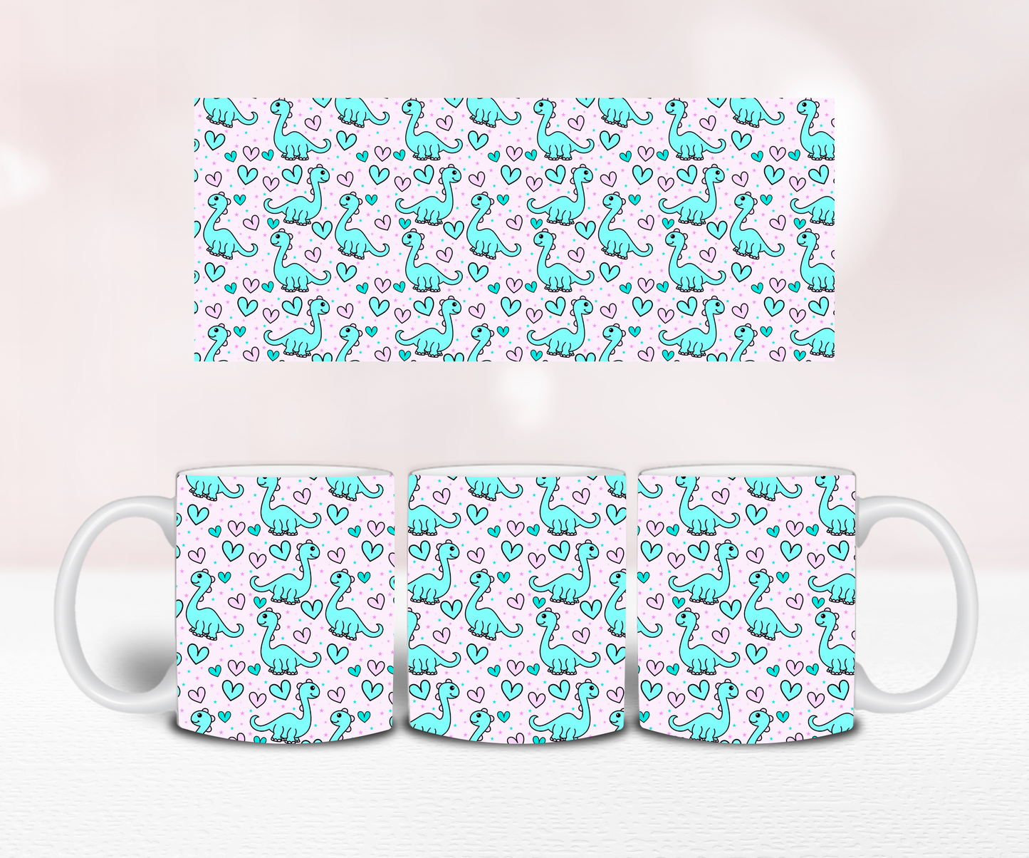 Dino Seamless - Pre Printed Sublimation 11oz or 20oz Wrap image 1