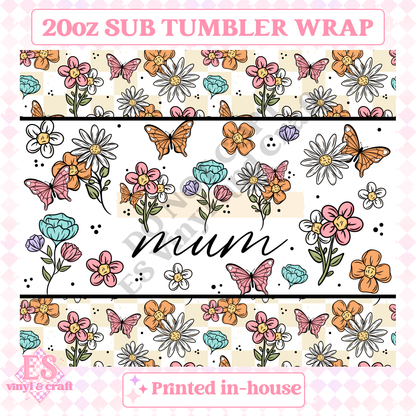 Mum, Mama or Mini - Full 20oz Tumbler Sublimation Print image 1