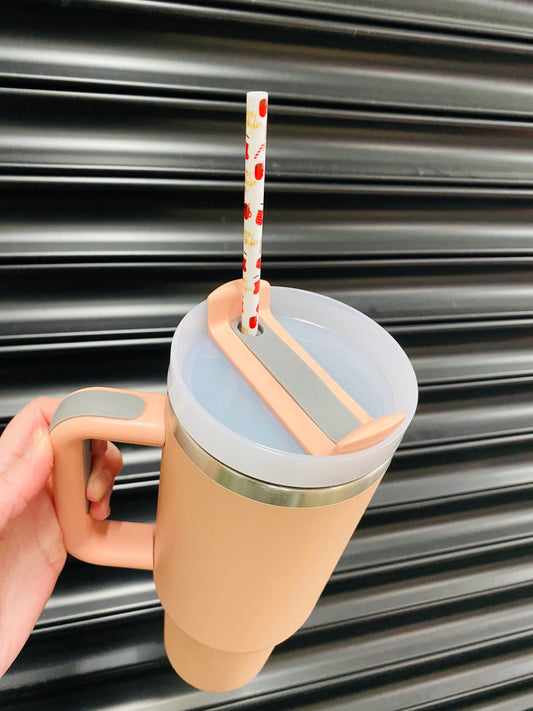 Christmas Straws for Stanley (40oz) Tumblers - Christmas Stocking White image 0