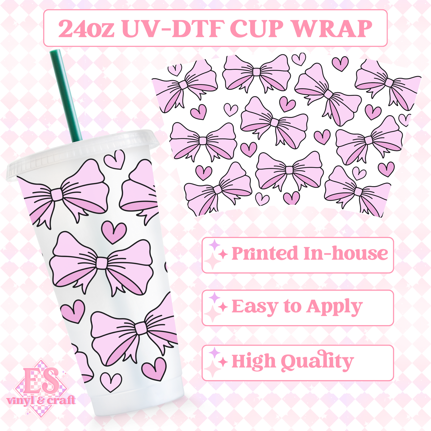 Bows - UVDTF 24oz Cold Cup Wrap image 0