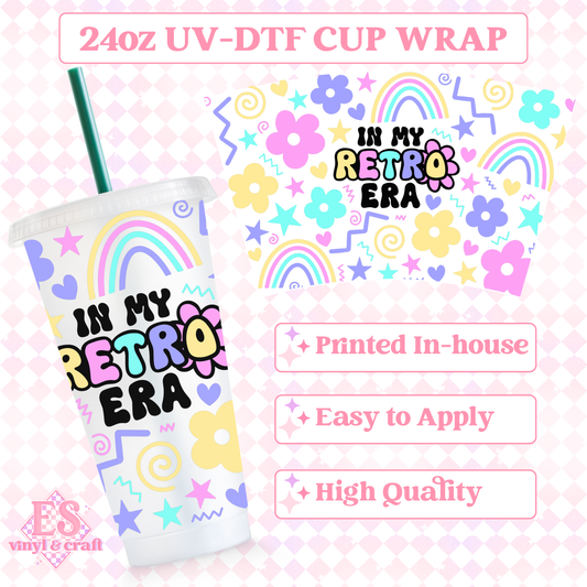 Retro Era - UVDTF 24oz Cold Cup Wrap image 0