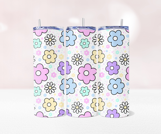Flowers - Full 20oz Tumbler Sublimation Ready To Print image 0