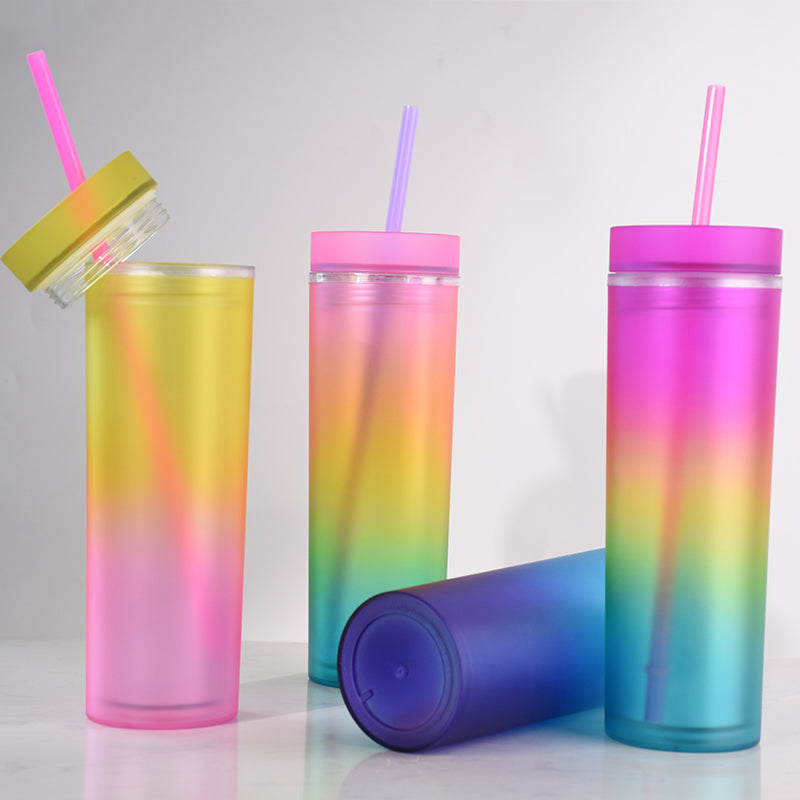 Rainbow Skinny Tumblers Double Wall 16oz image 7