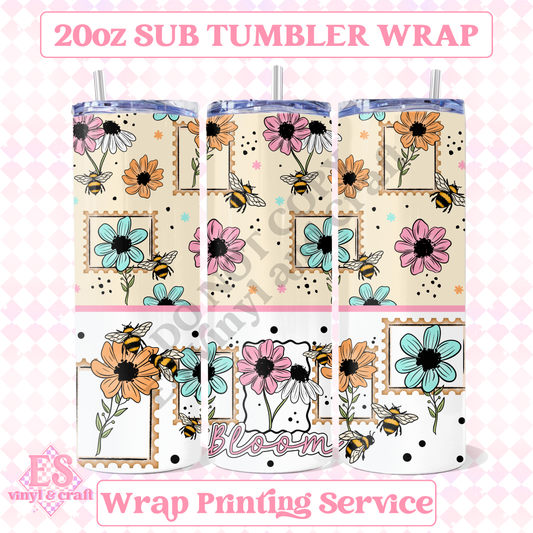 Bloom Stamp - Full 20oz Tumbler Sublimation Print image 0