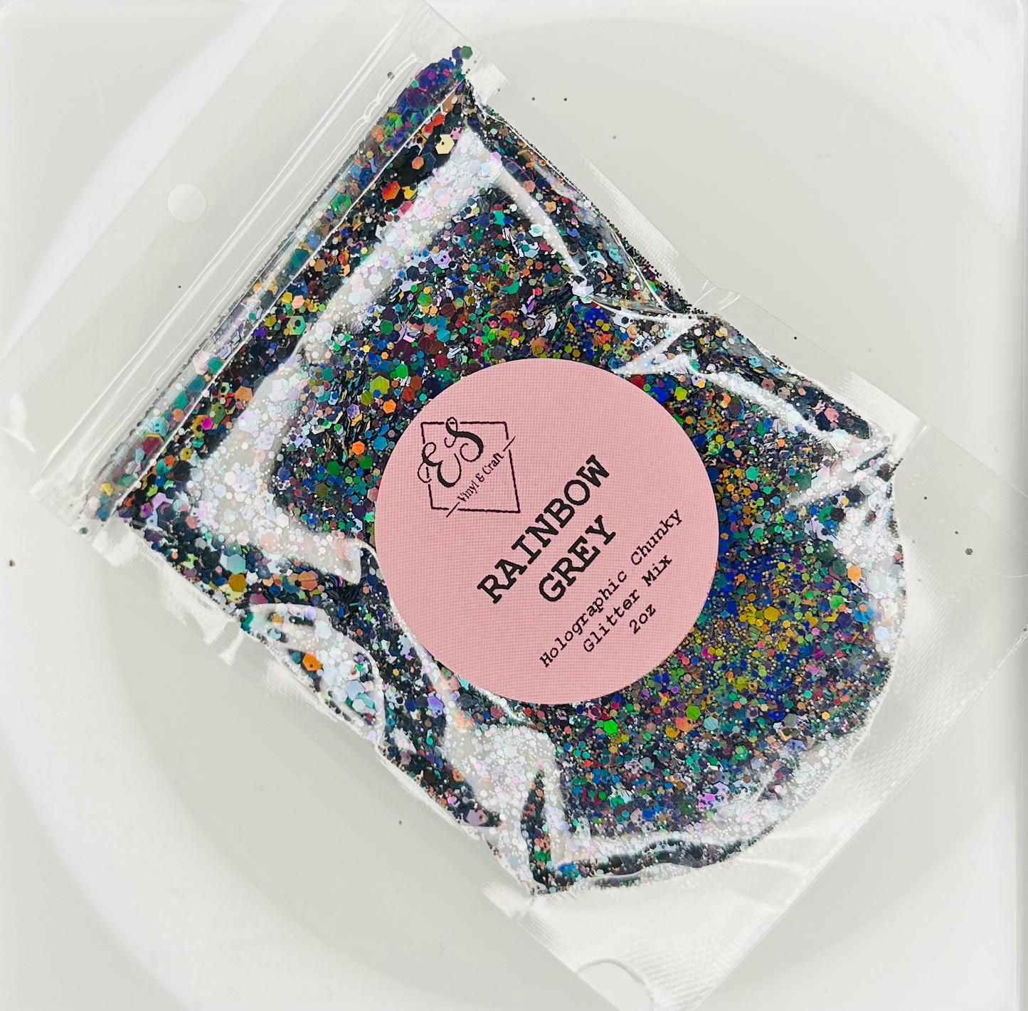 Rainbow Grey - Holographic Chunky Glitter Mix image 0