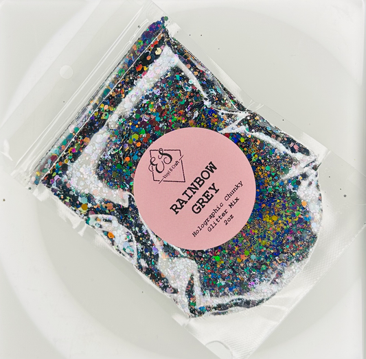Rainbow Grey - Holographic Chunky Glitter Mix image 0