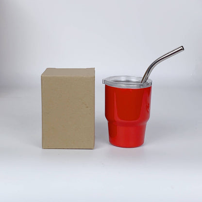 2oz Mini Double Wall Shot Tumblers with Lid and Metal Straw image 12