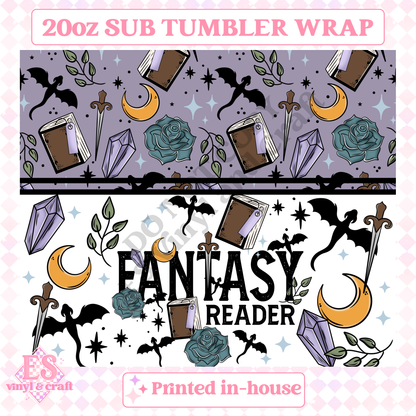 Fantasy Book Reader - Full 20oz Tumbler Sublimation Print image 1