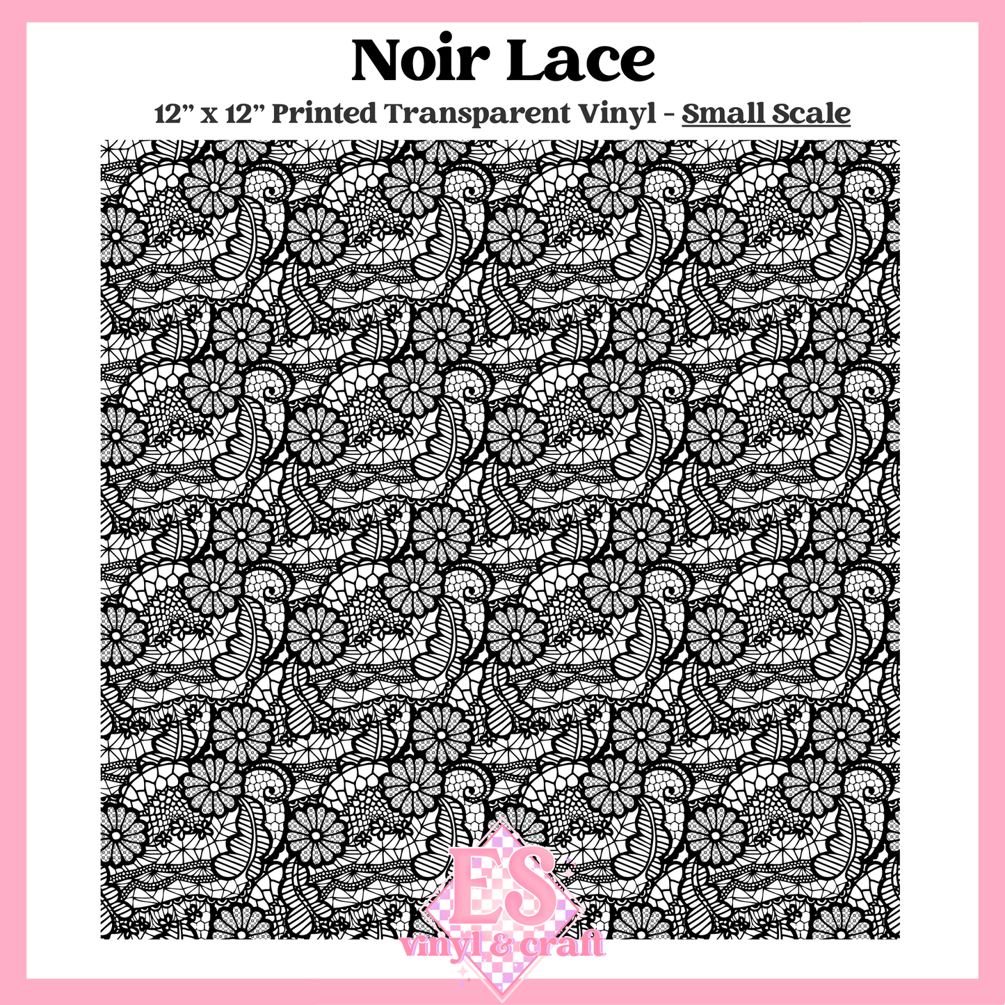 Noir Lace Transparent - Small or Large Scale Options - 12" x 12" Sheet image 1
