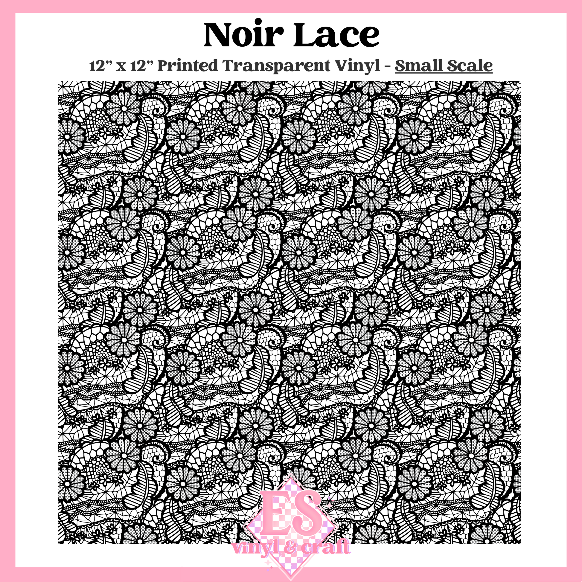 Noir Lace Transparent - Small or Large Scale Options - 12" x 12" Sheet image 1