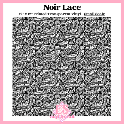 Noir Lace Transparent - Small or Large Scale Options - 12" x 12" Sheet image 1