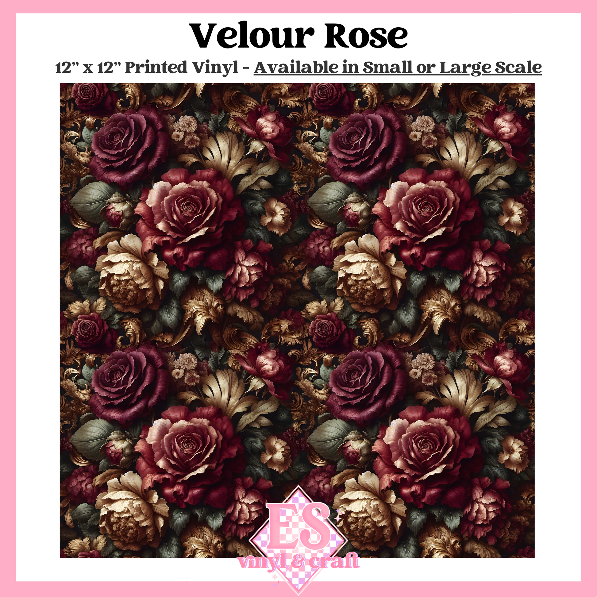Velour Rose - Small or Large Scale Options - 12" x 12" Sheet image 0