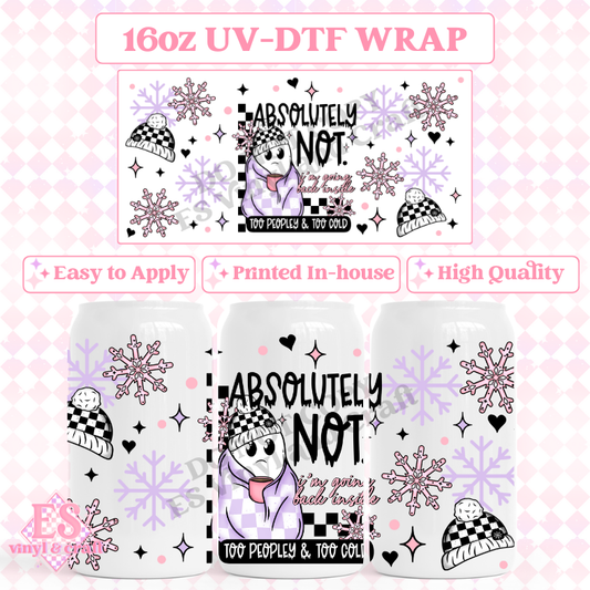 Too Peopley & Too Cold - 16oz Beer Can / Libbey UV-DTF Transfer image 0