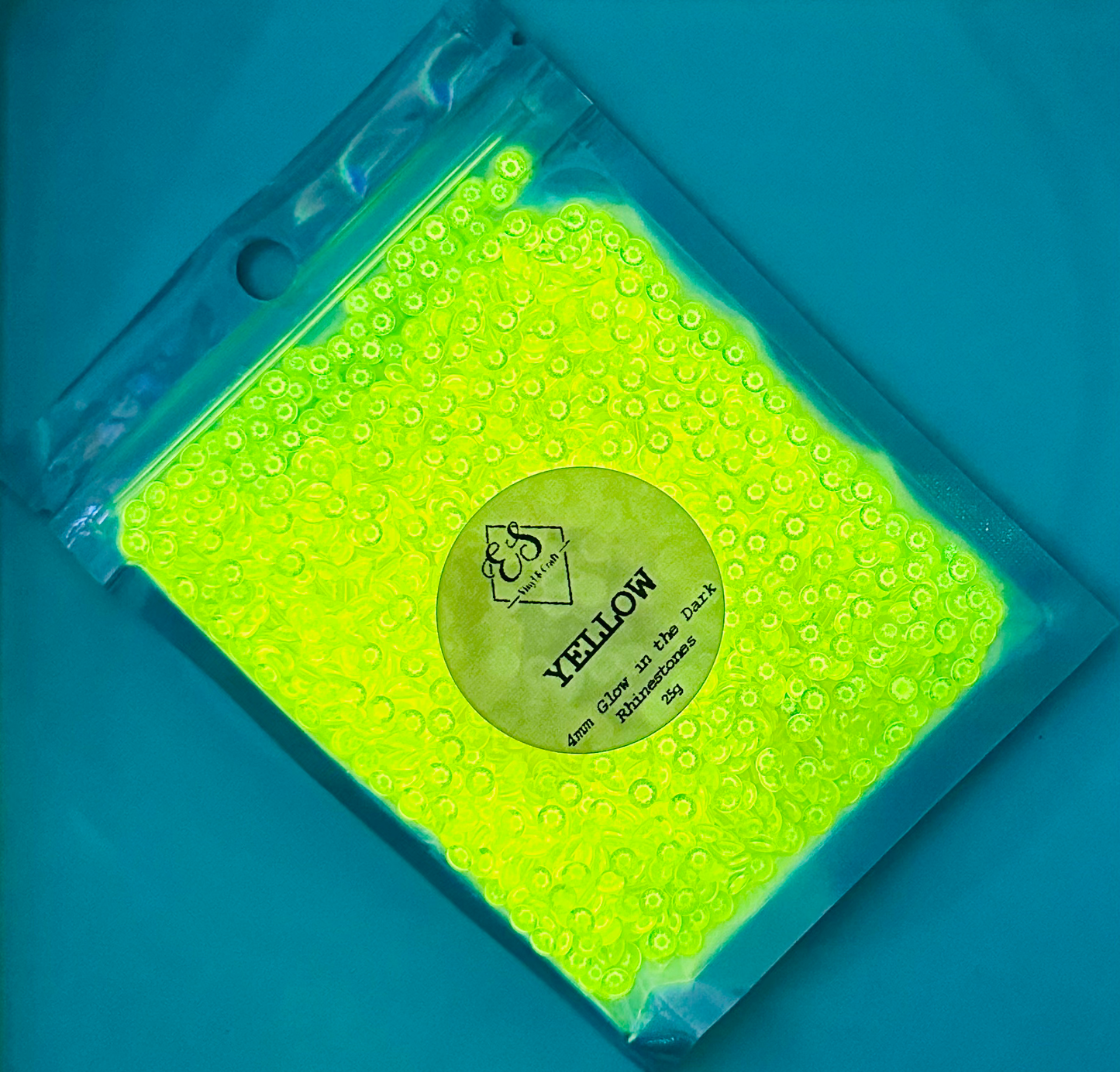 Yellow - Glow in the Dark Resin Rhinestones (3mm, 4mm & 5mm) image 3