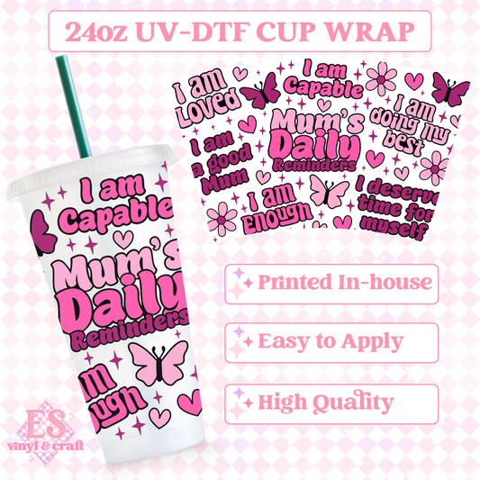 Mum's Daily - UVDTF 24oz Cold Cup Wrap image 0