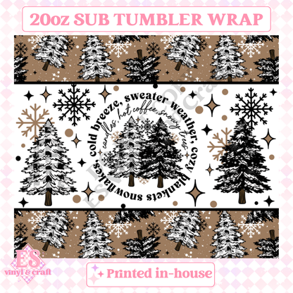Winter - Full 20oz Tumbler Sublimation Ready Print image 1