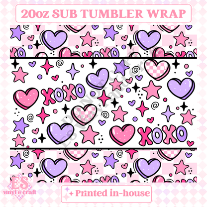 XOXO Hearts - Full 20oz Tumbler Sublimation Ready Print image 1
