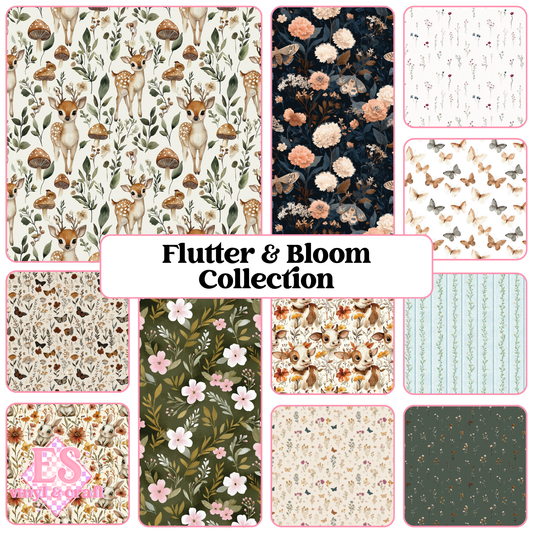Flutter & Bloom Collection - UV Printed Vinyl 12" x 12" Sheet image 0
