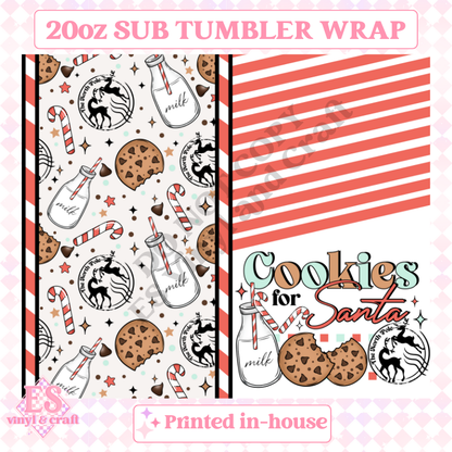 Cookies for Santa - Full 20oz Tumbler Sublimation Ready Print image 1