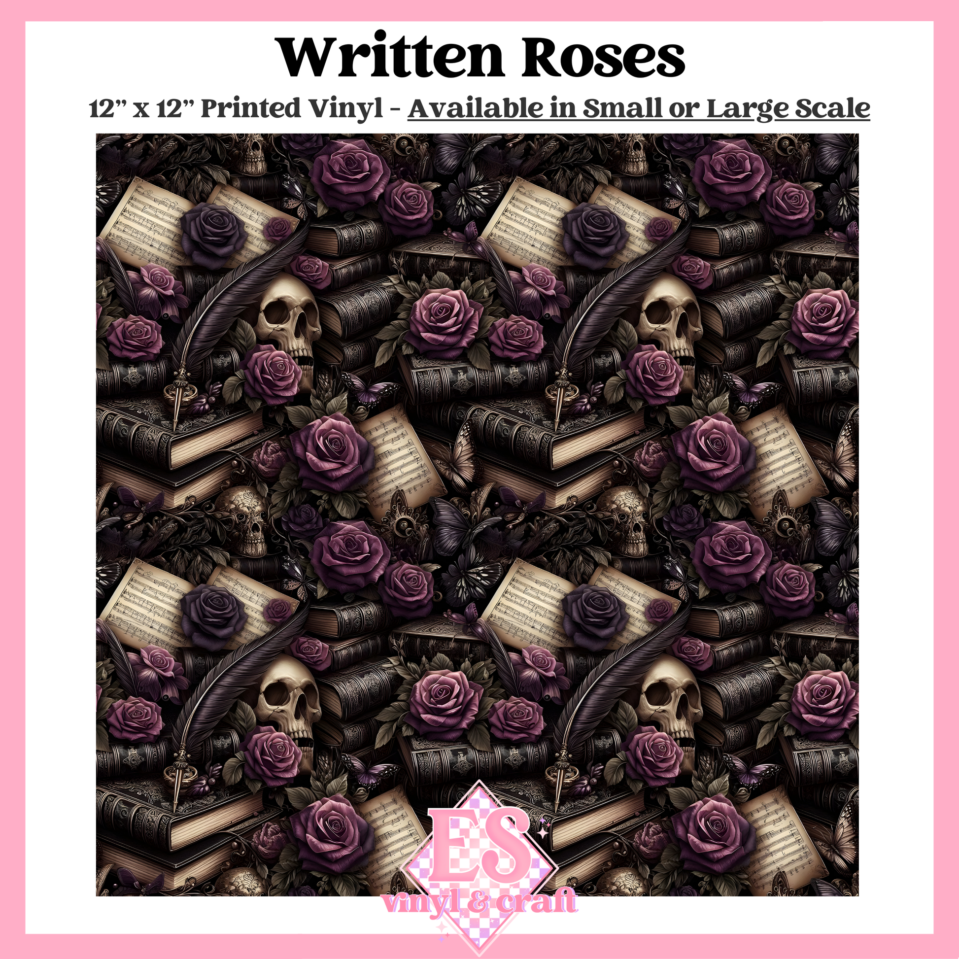 Written Roses - Small or Large Scale Options - 12" x 12" Sheet image 0