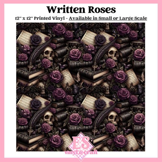 Written Roses - Small or Large Scale Options - 12" x 12" Sheet image 0