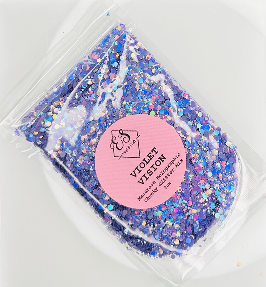 Violet Vision - Macaroon Holographic Chunky Glitter Mix image 0