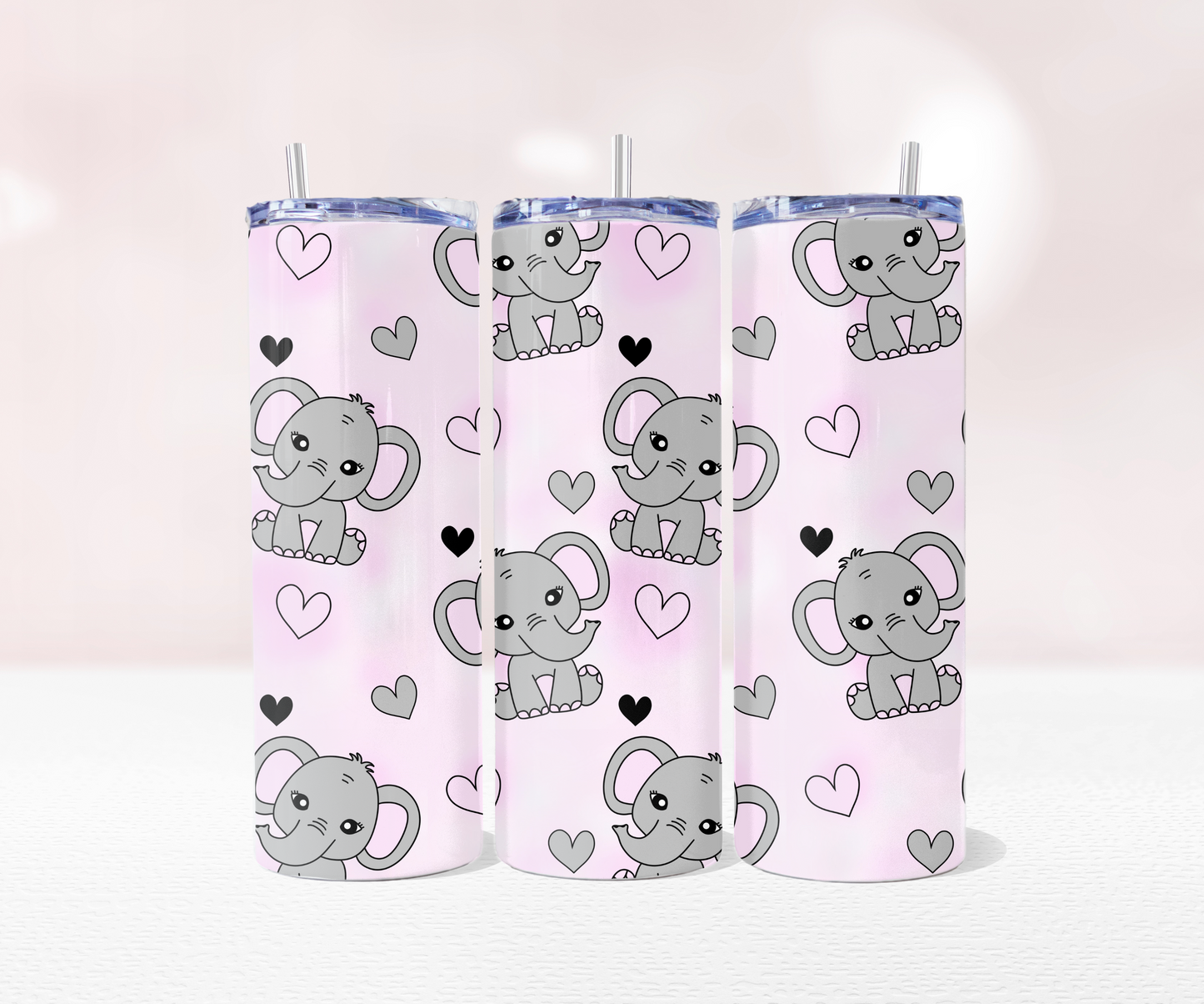 Elephant Seamless - Full 20oz Tumbler Sublimation Ready To Print image 0