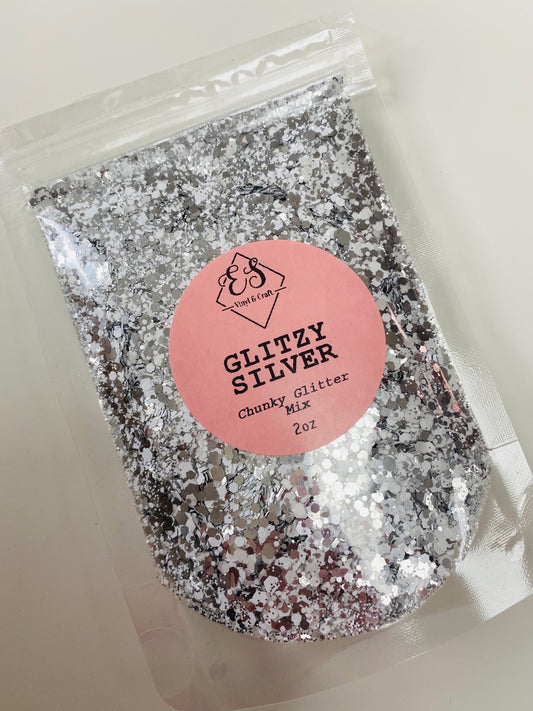 Glitzy Silver - Chunky Glitter Mix image 0