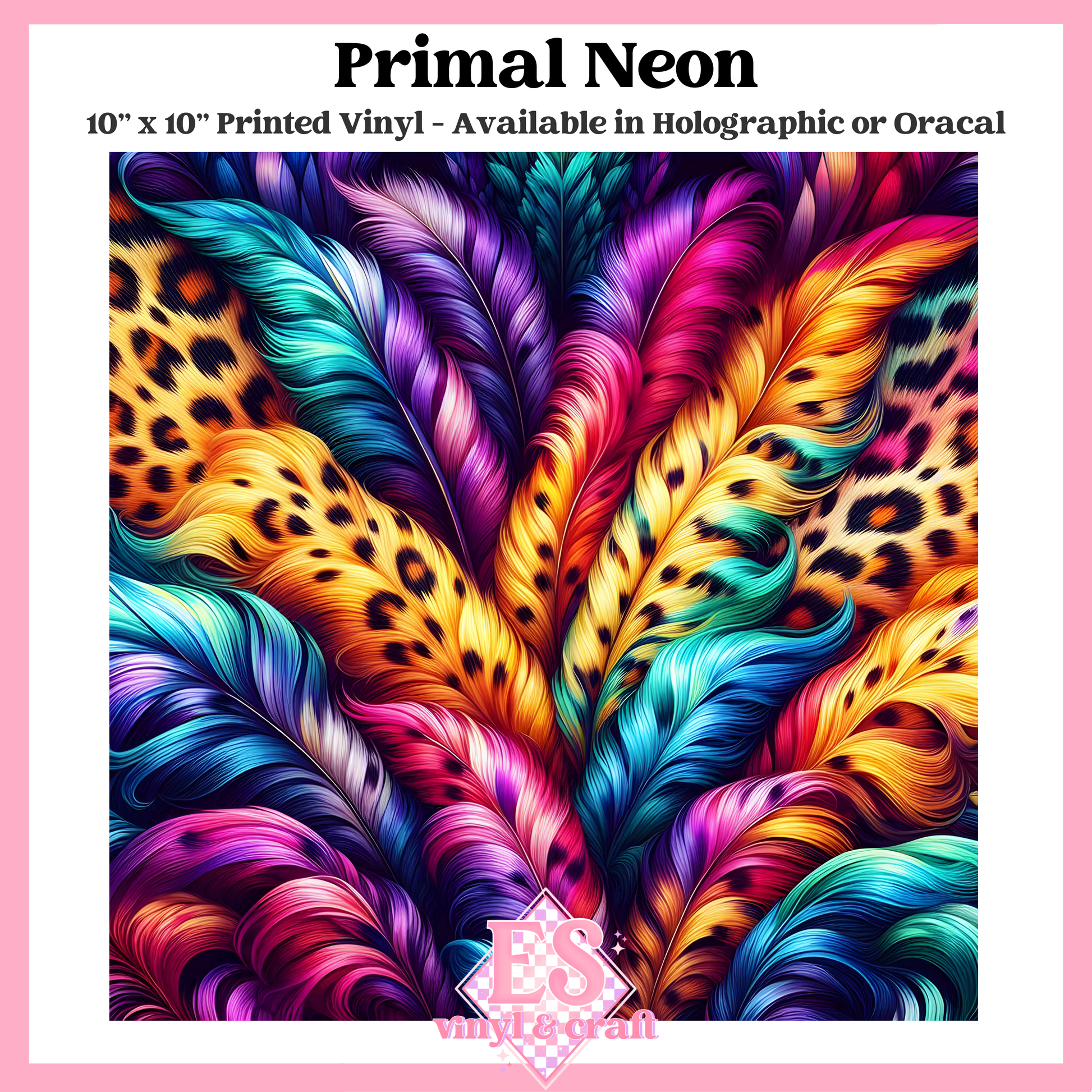 Primal Neon - 10" x 10" Self Adhesive Vinyl (Oracal or Holo) image 0