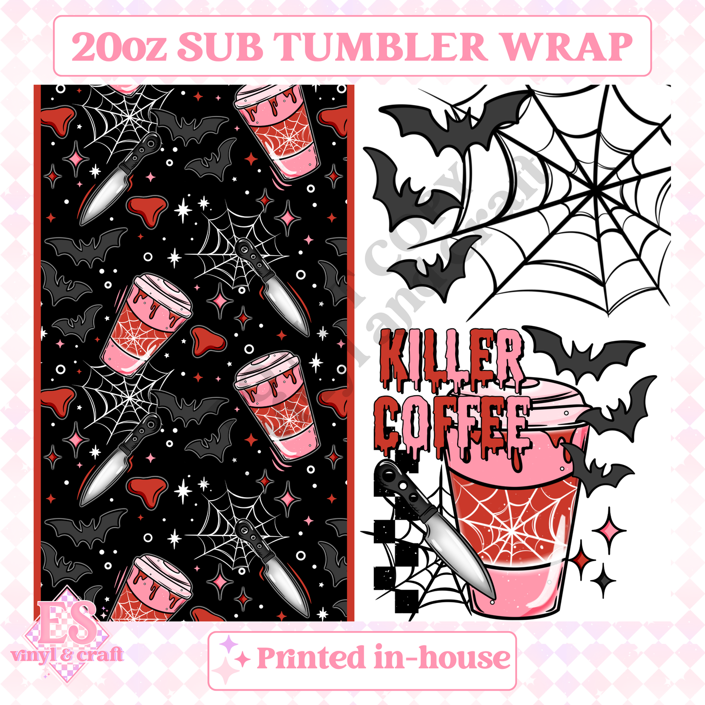 Killer Coffee - Full 20oz Tumbler Sublimation Print image 1