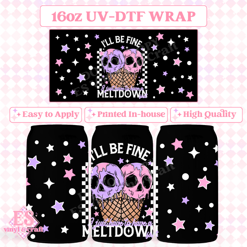 Meltdown White - 16oz Beer Can / Libbey UV-DTF Transfer image 0