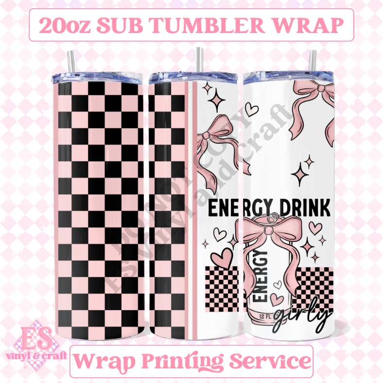 Energy Drink Girly - Full 20oz Tumbler Sublimation Print image 0