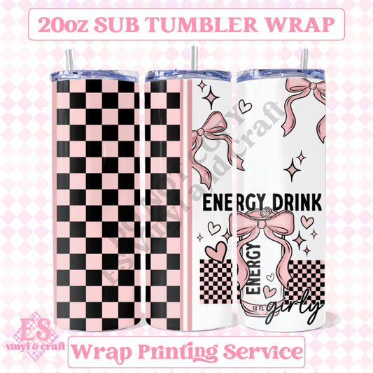 Energy Drink Girly - Full 20oz Tumbler Sublimation Print image 0