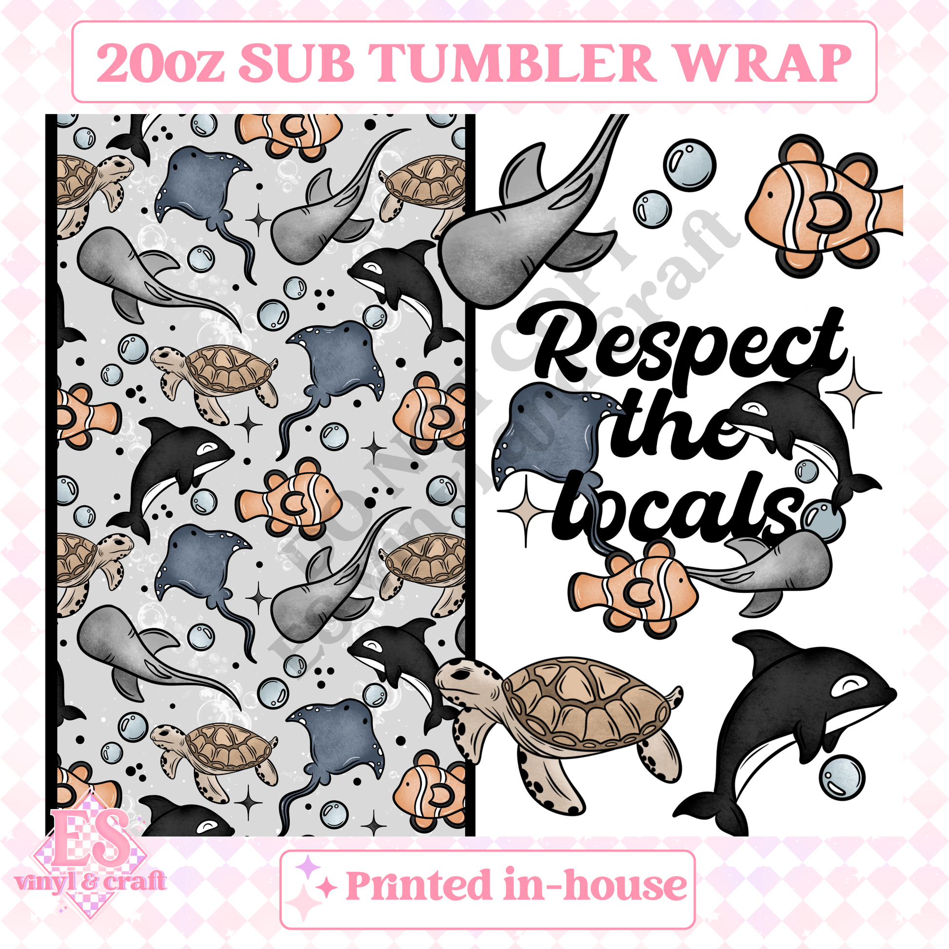 Respect the Locals - Full 20oz Tumbler Sublimation Print image 1