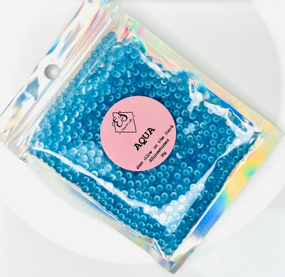 Aqua - Glow in the Dark Resin Rhinestones (3mm, 4mm & 5mm) image 1
