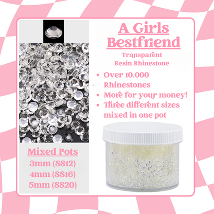 Rhinestone Mixed Pots (3mm, 4mm, 5mm) 100g image 6