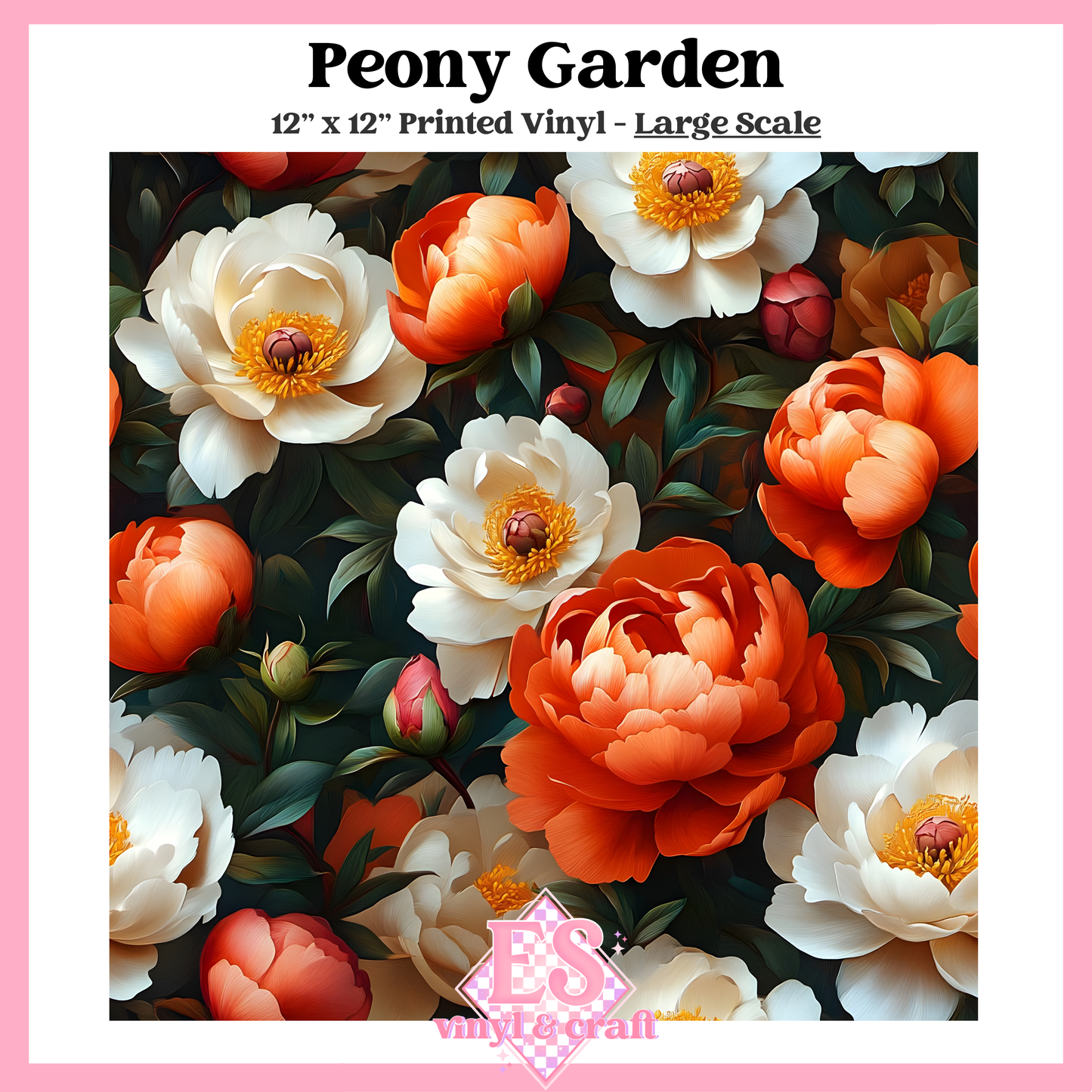 Peony Gardem - Small or Large Scale Options - 12" x 12" Sheet image 2